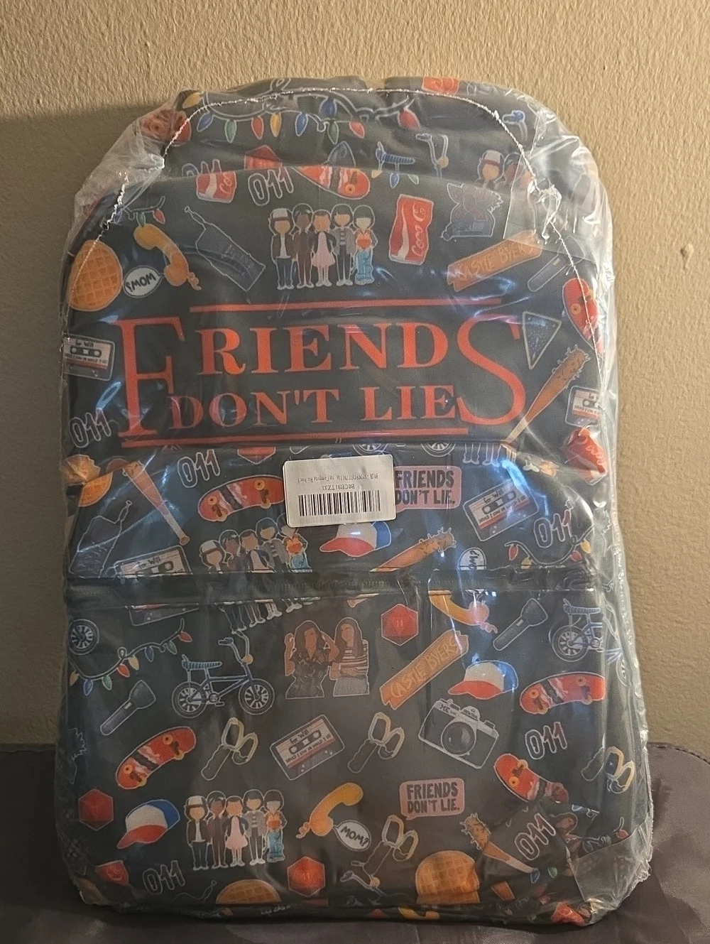 Friends Don't Lie Kids Backpack - Black with Orange Accents